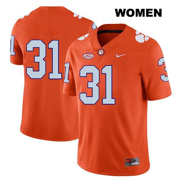 Women's Clemson Tigers #31 Mario Goodrich Stitched Orange Legend Authentic Nike No Name NCAA College Football Jersey EFZ6046XO